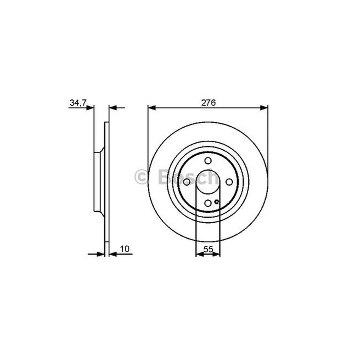 Bosch Brake Rotor Single Rear BD1275