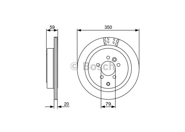 Bosch Brake Rotor Pair Rear BD1350