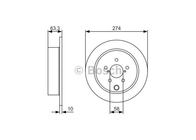 Bosch Brake Rotor Single Rear BD1674