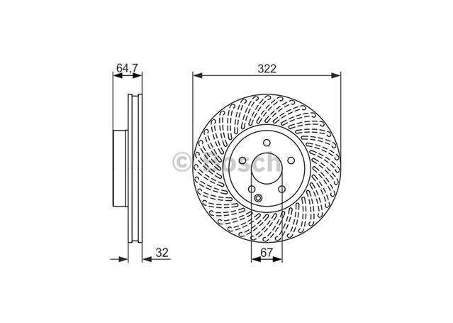 Bosch Brake Rotor Pair Front BD1496