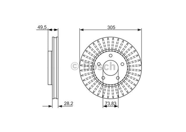 Bosch Brake Rotor Single Front BD1533