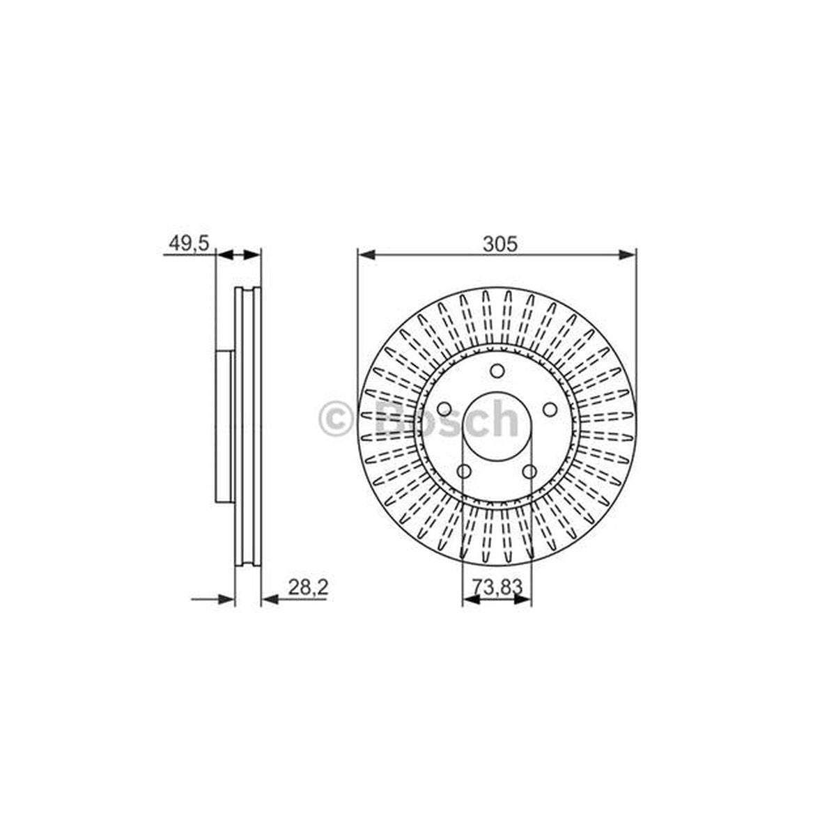 Bosch Brake Rotor Pair Front BD1533