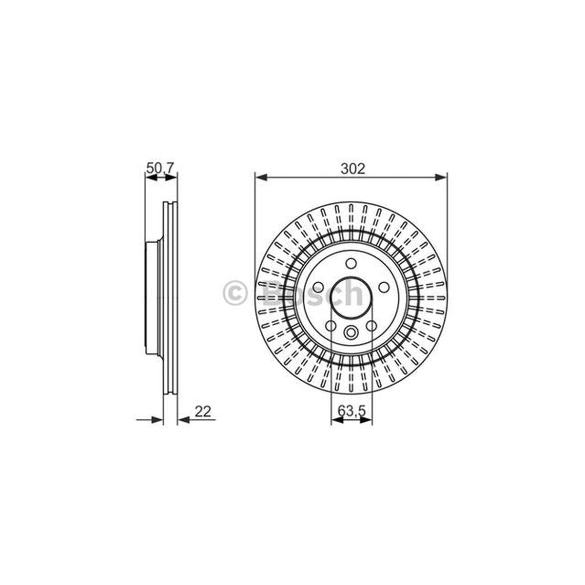 Bosch Brake Rotor Single Rear BD1545