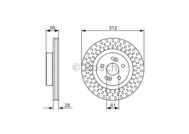 Bosch Brake Rotor Pair Front BD1555
