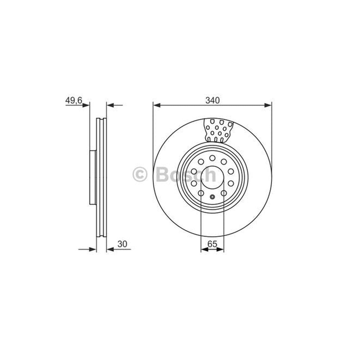 Bosch Brake Rotor Pair Front BD1566