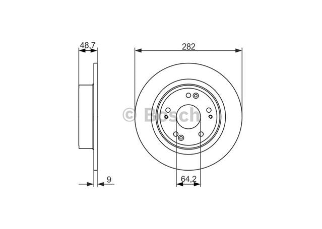 Bosch Brake Rotor Single Rear BD1569
