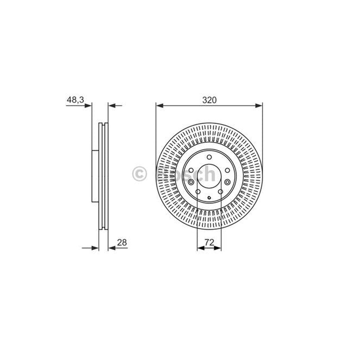 Bosch Brake Rotor Pair Front BD1625
