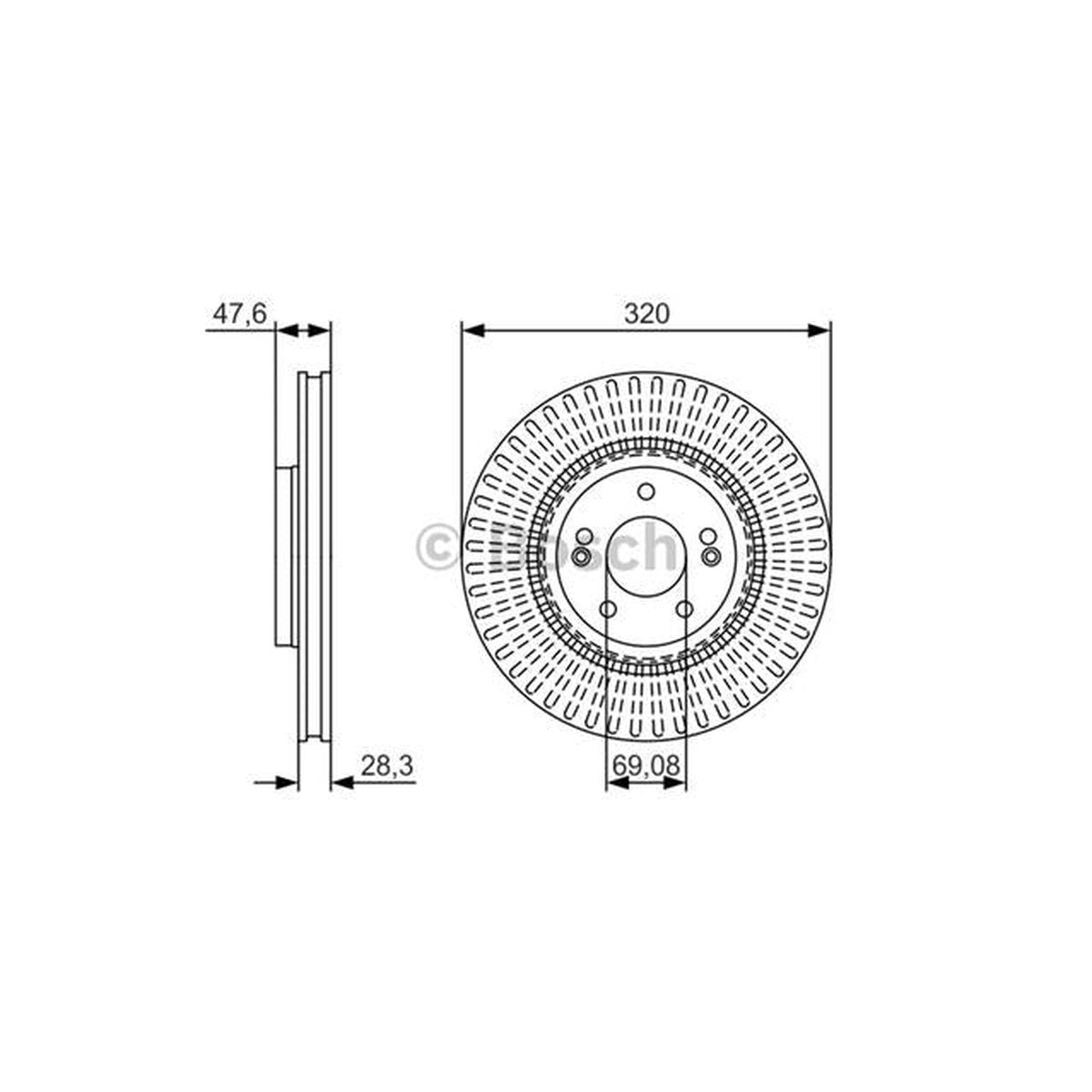 Bosch Brake Rotor Single Front BD1708