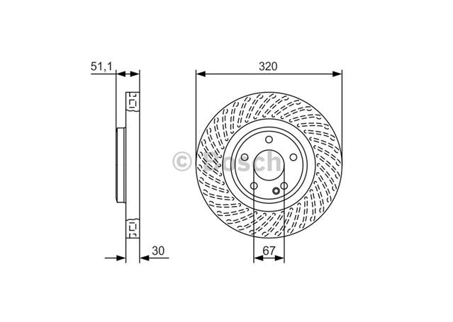 Bosch Brake Rotor Pair Front BD2130