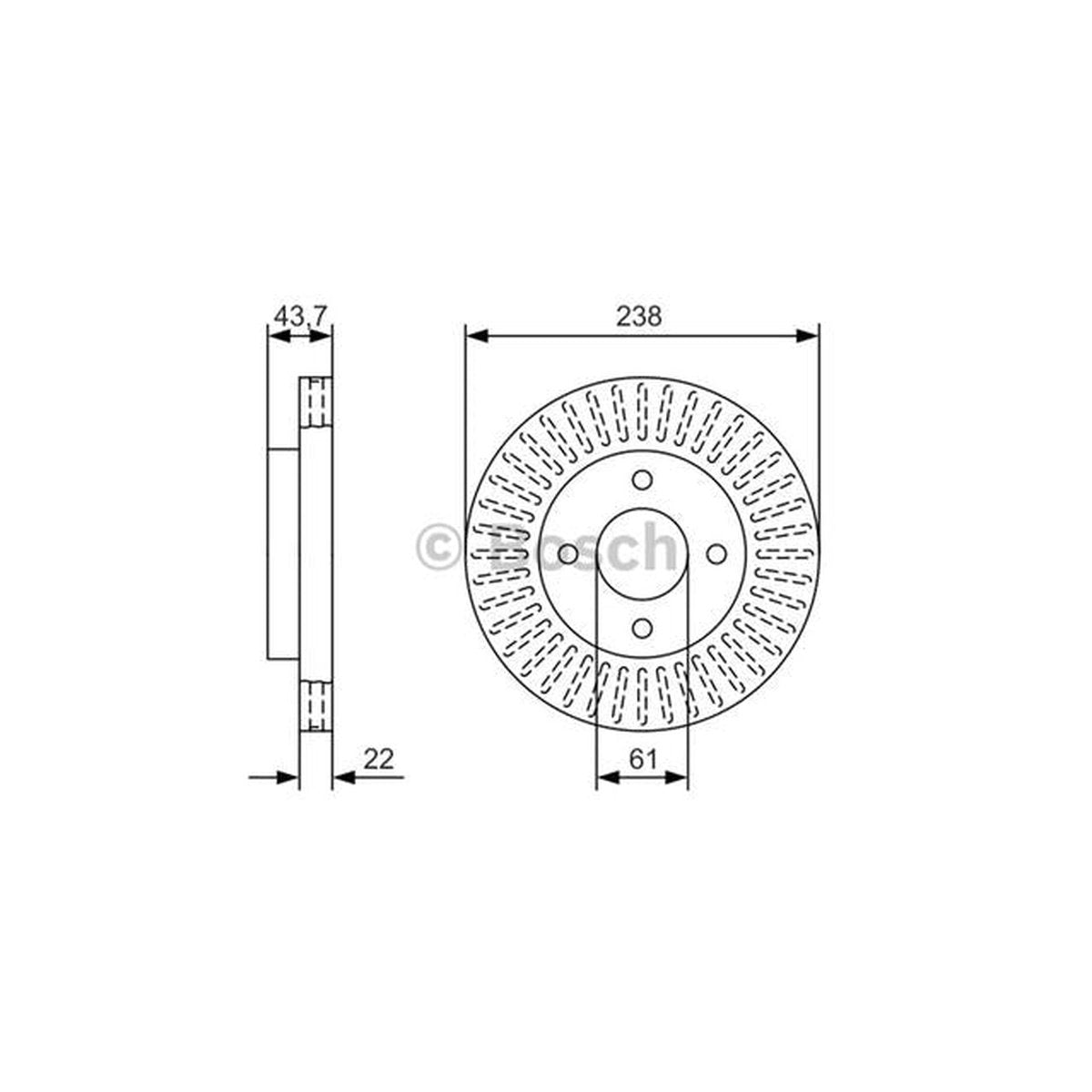 Bosch Brake Rotor Single Front BD2147