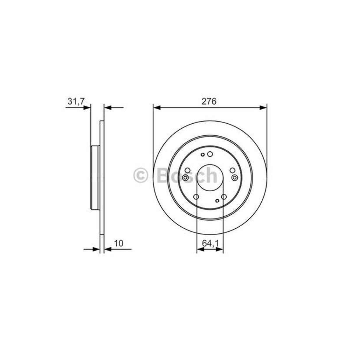 Bosch Brake Rotor Single Rear BD2152