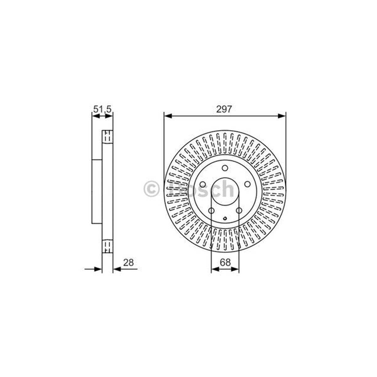 Bosch Brake Rotor Pair Front BD2016