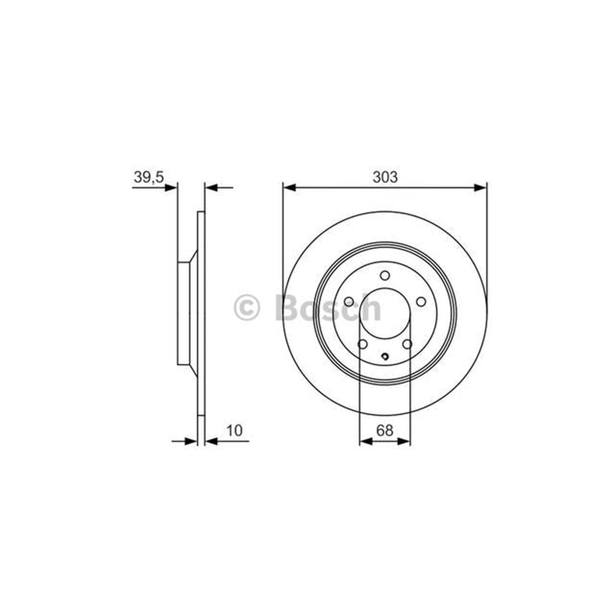 Bosch Brake Rotor Single Rear BD2402