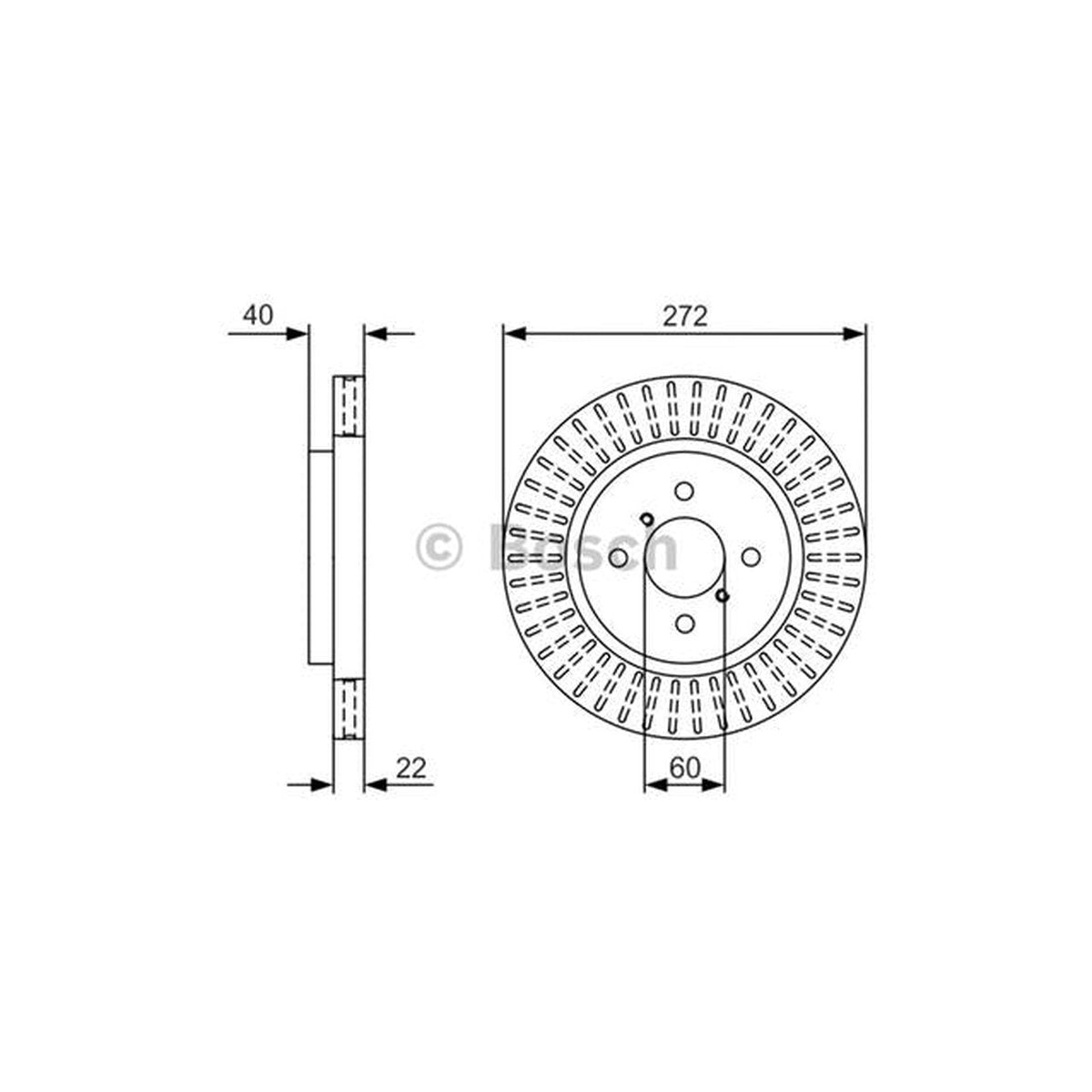 Bosch Brake Rotors Single BD2233
