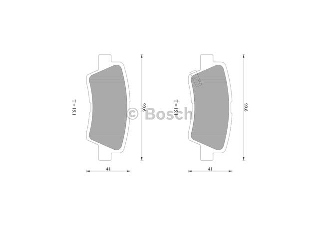 Bosch Blue Line Brake Pad Set Rear DB2076BL