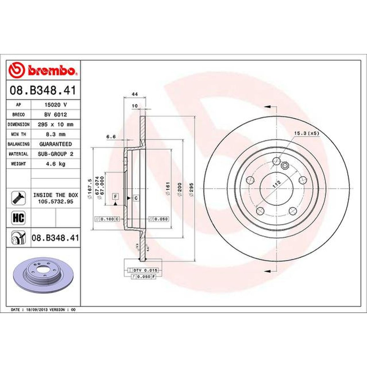 Brembo OE Brake Rotor Single Rear 08.B348.41