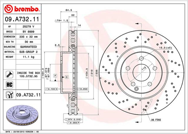 Brembo OE Brake Rotor Single Front 09.A732.11
