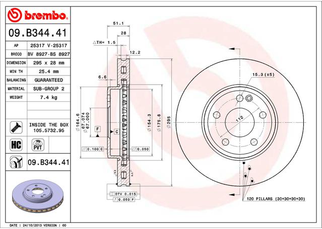 Brembo OE Brake Rotor Single 09.B344.41