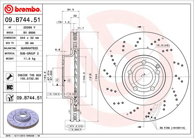 Brembo OE Brake Rotor Single 09.B744.51