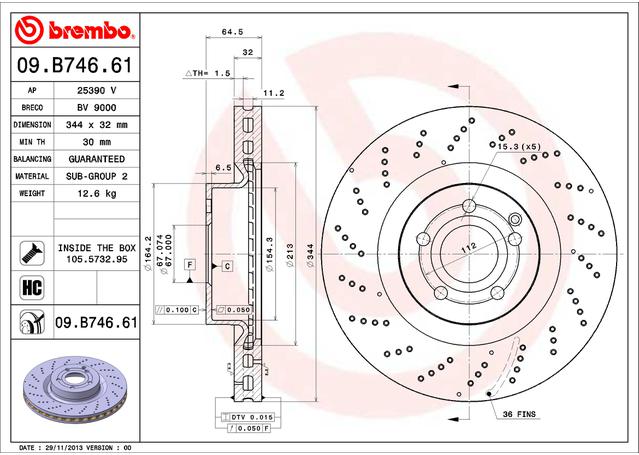 Brembo OE Brake Rotor Single 09.B746.61