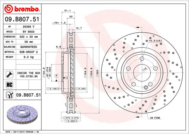 Brembo OE Brake Rotor Single 09.B807.51