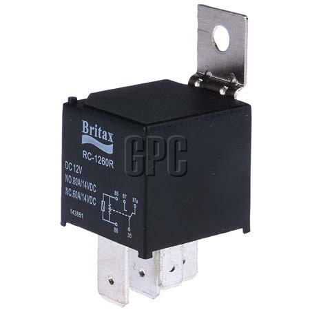 Britax Mini Relay 12V Change Over 60/80A Resistor Protected RC-1260RBX