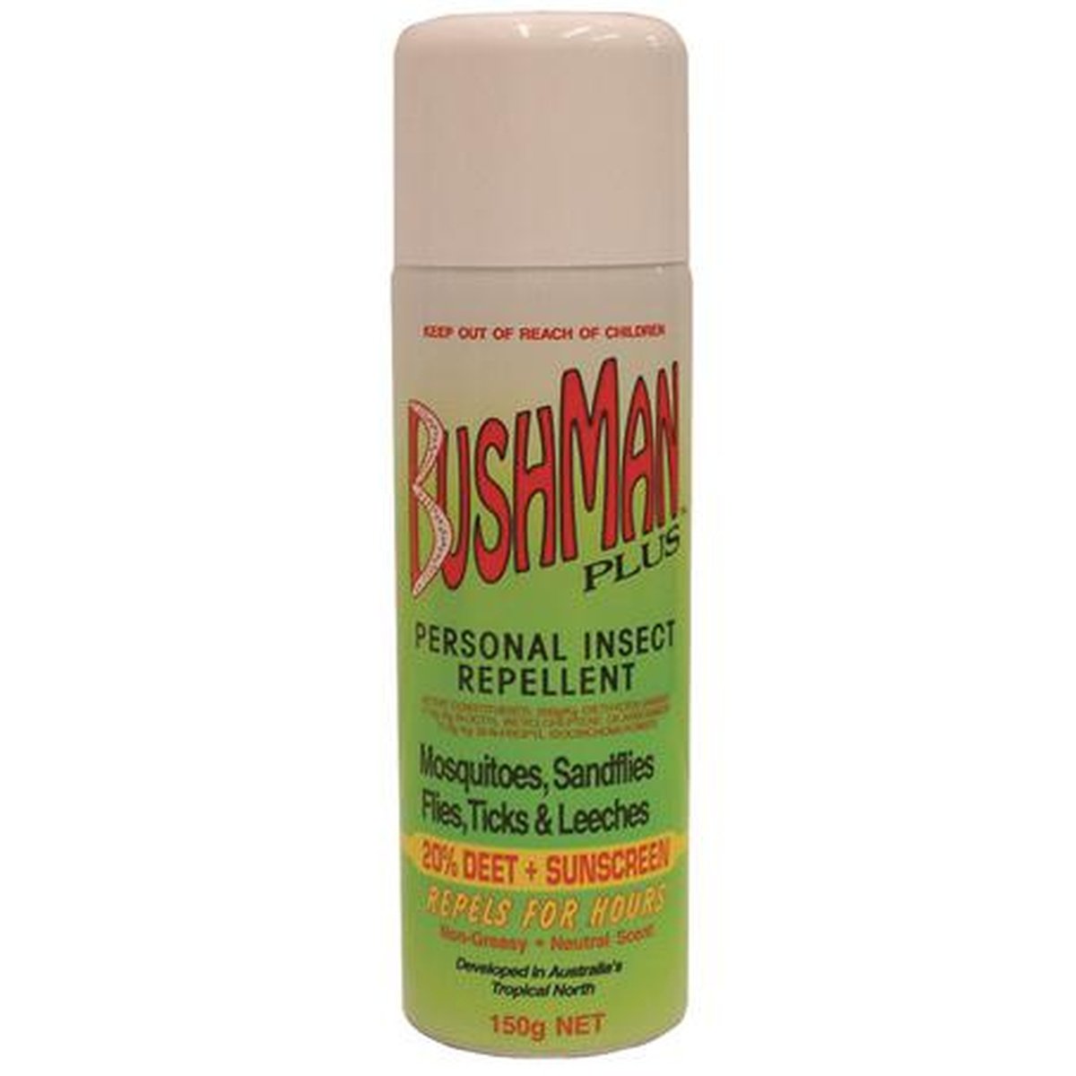 Bushman Personal Insect Repellant 20 Percent DEET w/Sunscreen Neutral Scent Aerosol 150g BP150A