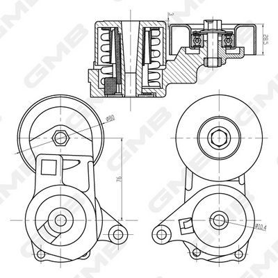 GMB Belt Tensioner V-Ribbed Belt GAT32200