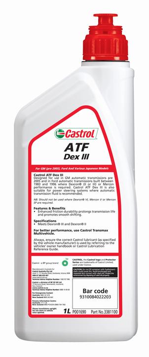 Castrol Automatic Transmission Fluid ATF Dex III 1L 3381100