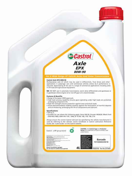 Castrol Axle D80W-90 EPX Differential Oil 4L 3375405