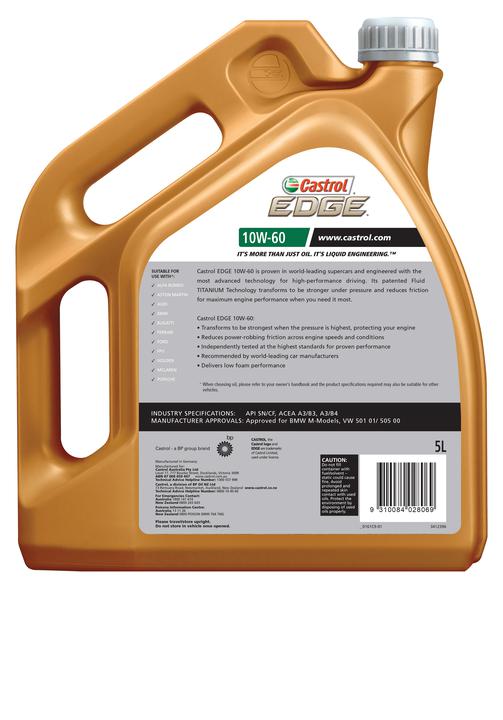 Castrol EDGE 10W-60 Engine Oil 5L 3412396