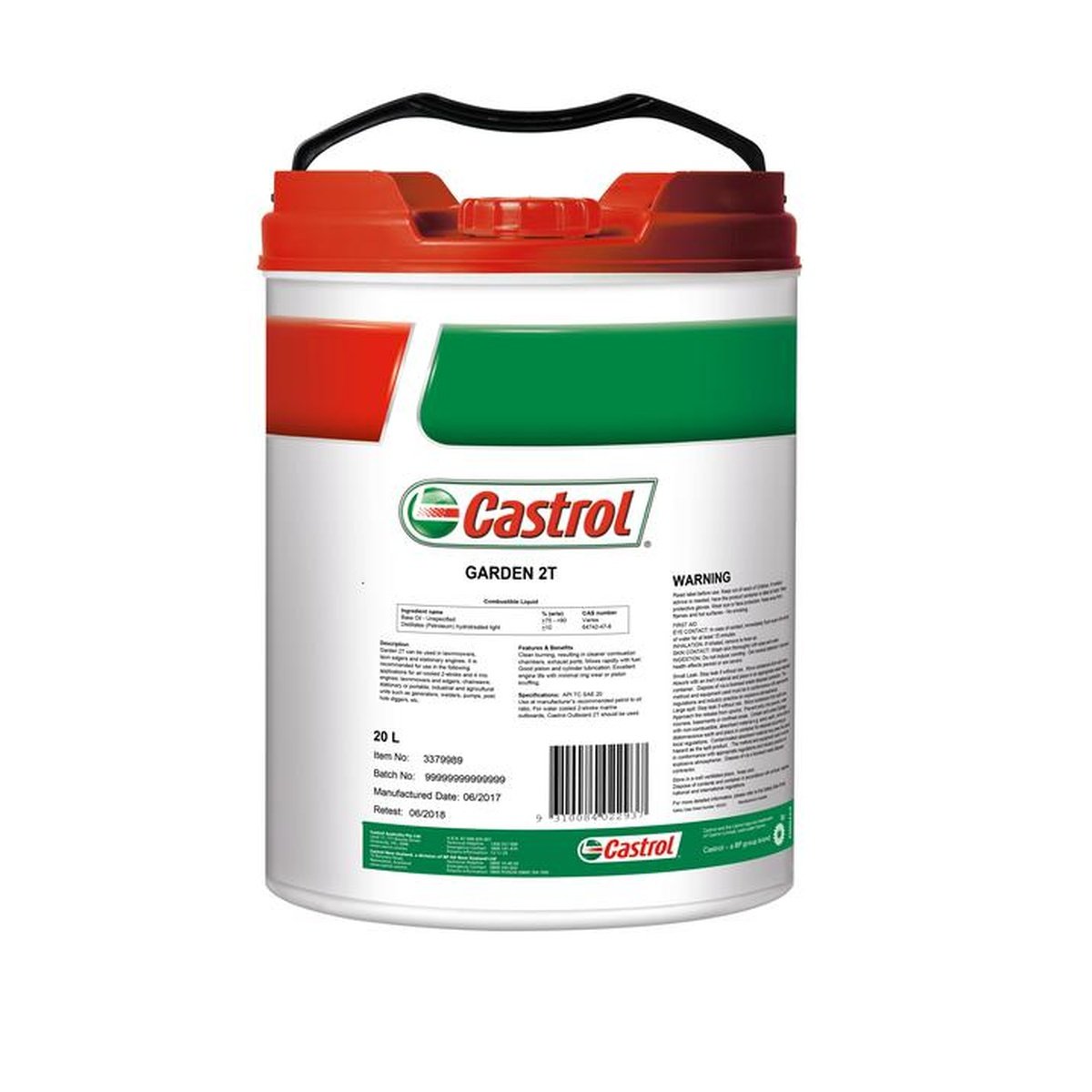 Castrol Garden 2T 2 Stroke Lawnmower Oil 20L 3379989