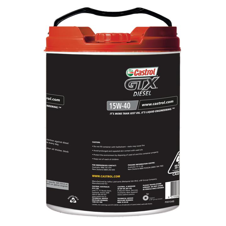 Castrol GTX Premium Mineral Diesel Engine Oil 15W-40 20L 3383492