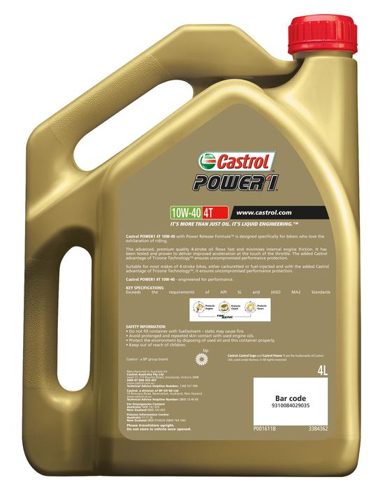 Castrol POWER1 4T 10W-40 Semi Synthetic Engine Oil 4L 3384362