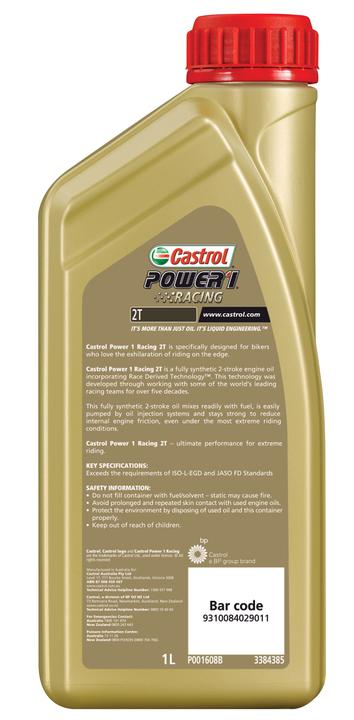Castrol POWER1 Racing 2T Full Synthetic Motorcycle Engine Oil 1L 3384385