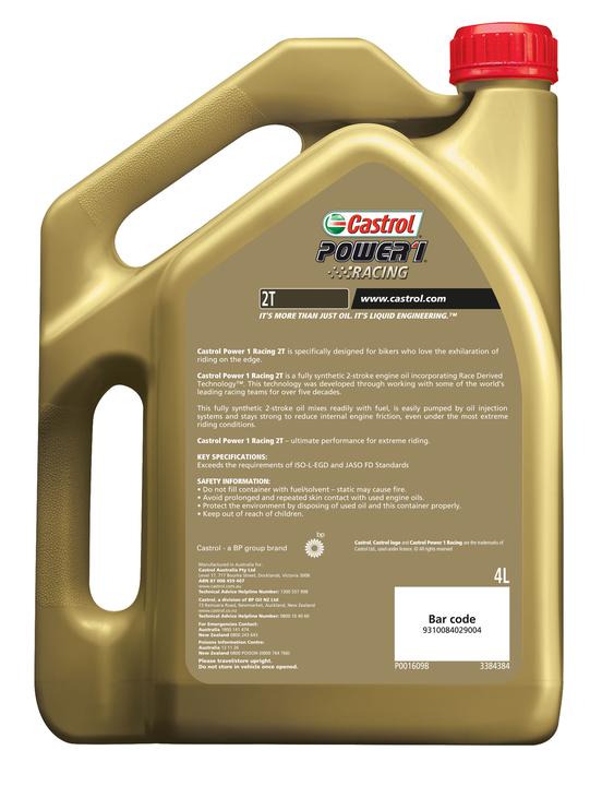 Castrol Power 1 Racing 2T Motorcycle Oil 4L 3384384