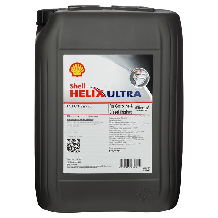 Shell Lubricants Helix Ultra ECT C3 5W30 Full-Syn Engine Oil 20L 300012831