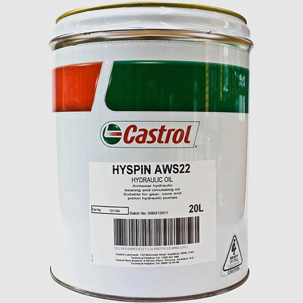 Castrol HYSPIN AWS22 Superclean Hydraulic Fluid 20L 3370579