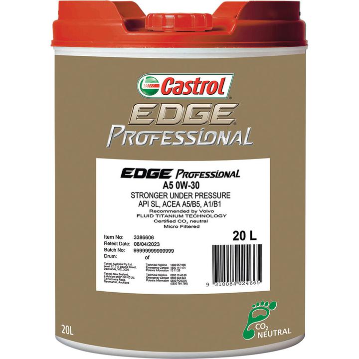 Castrol EDGE Professional A5 0W-30 Engine Oil 20L 3386606