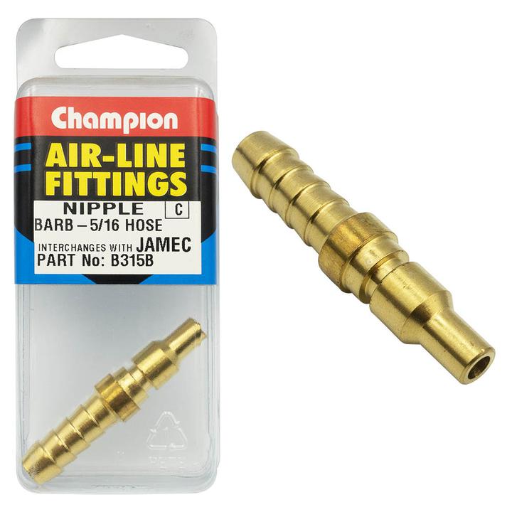 Champion Brass Nipple AS Series Female 5/16" B315B