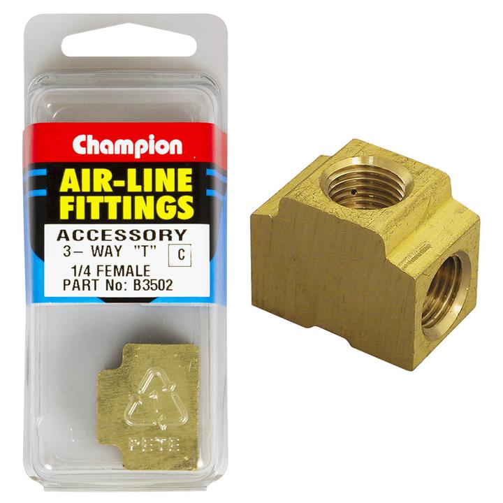 Champion Brass 3-Way Tee Female 1/4" BSP B3502