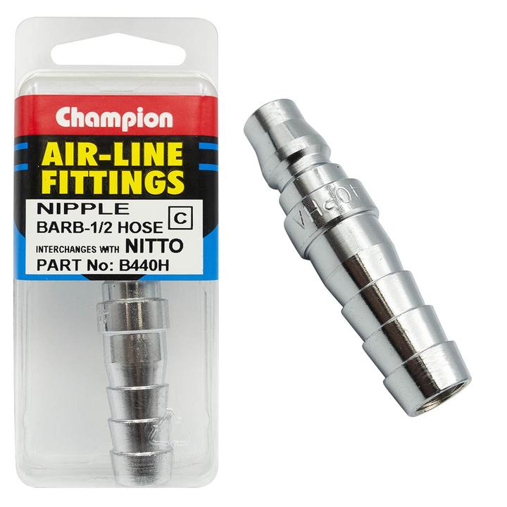 Champion Steel Nipple Hose Barb 1/2" B440H