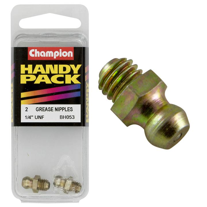 Champion Grease Nipple Straight 1/4" UNF 2Pk BH053