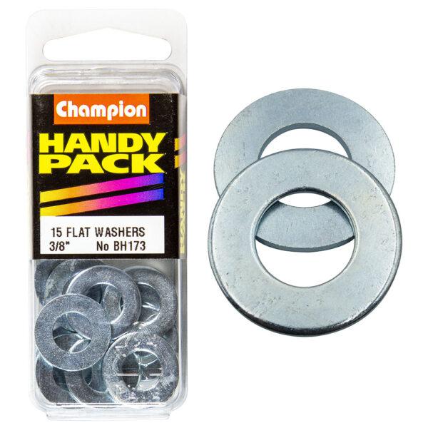 Champion Flat Steel Washer 3/8″ x 3/4″ x 16G 15Pk BH173