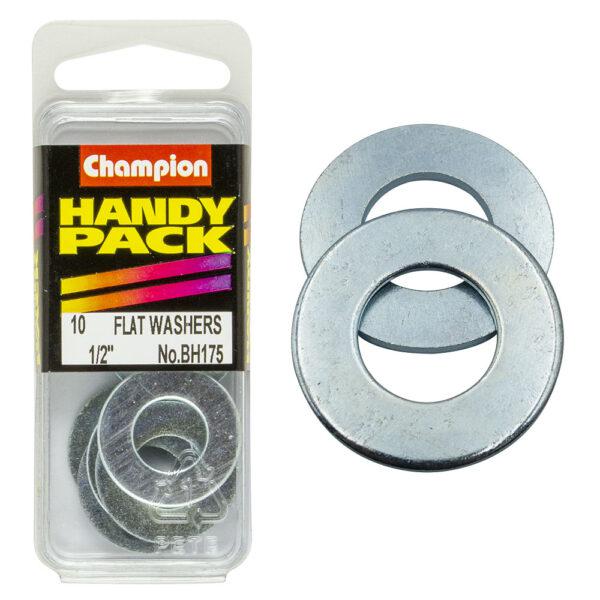 Champion Flat Steel Washer 1/2″ x 1″ x 16G 10Pk BH175