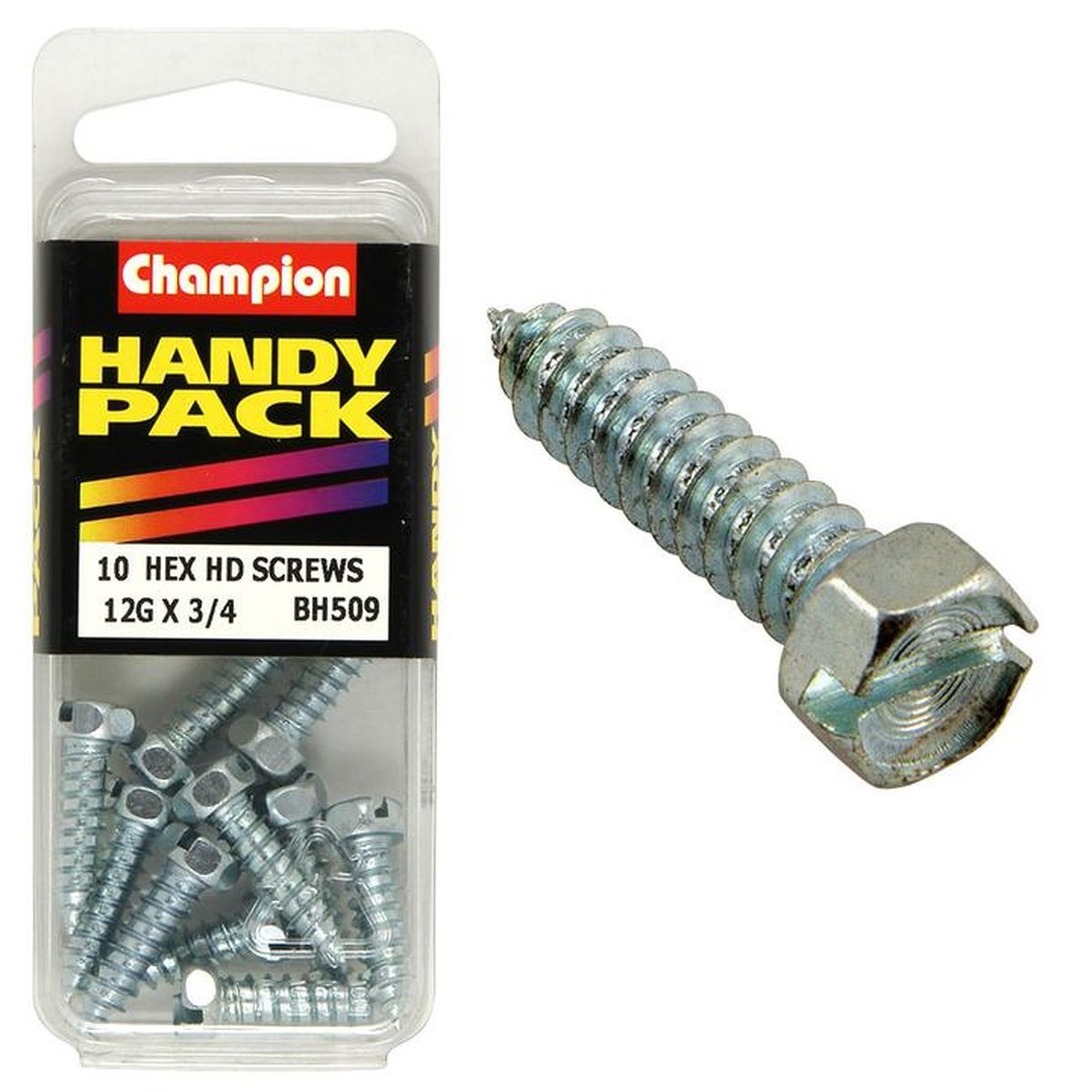 Champion Zinc Screw Self Tapp Hex Head 5.5 x 19mm 10Pk BH509