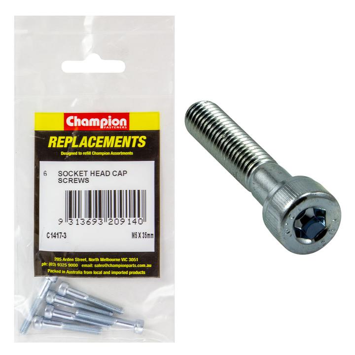 Champion Cap Screw Socket Head HT M5 x 35mm 6Pk C1417-3
