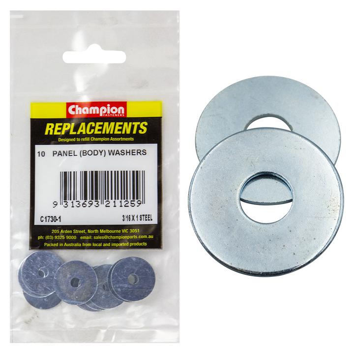 Champion Flat Body Washer 3/16" x 1" 10Pk C1730-1