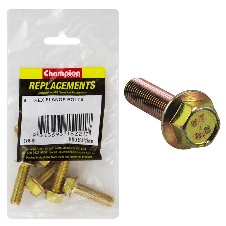 Champion Hex Screw Set HT 10 x 35 x 1.25mm 6Pk C495-15