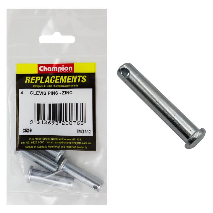 Champion Clevis Pin 7/16″ x 1-1/2″ 4Pk C52-9
